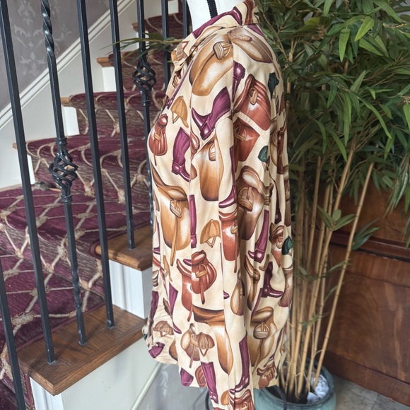 EAGLE EYE English Equestrian ladies long sleeve blouse large very good condition - Picture 9 of 11